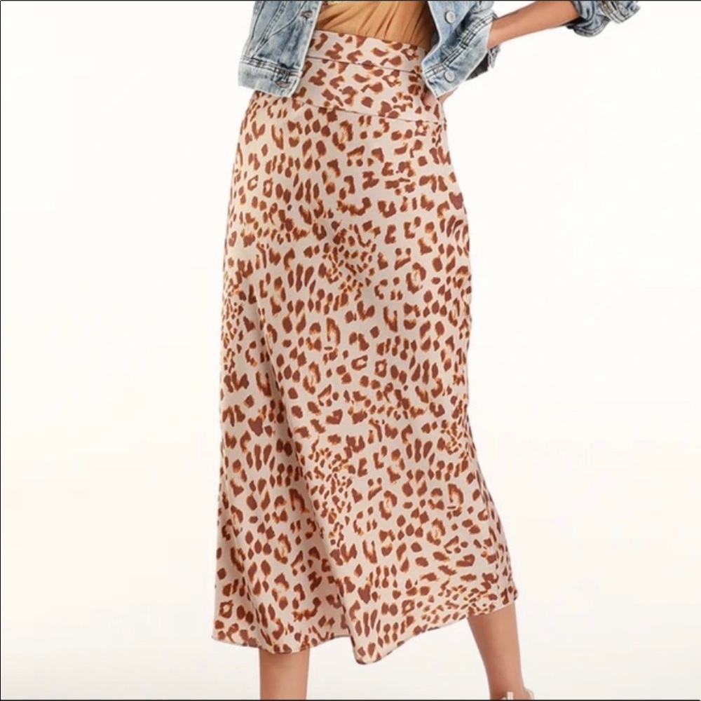 Free People Leopard print silk midi skirt, Size 6